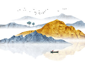 轻奢装饰画 新中式山水画