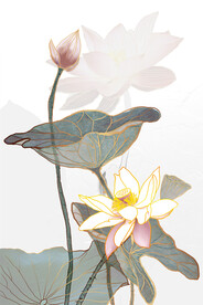 轻奢装饰画 荷花荷叶