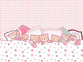 大牌裁片卡通熊格子