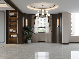 新中式餐厅背景墙空场景