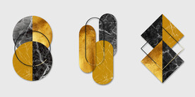 轻奢装饰画 几何图形 大理石纹