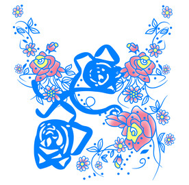 数码玫瑰花定位裁片