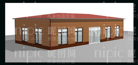 金属雕花板房效果图