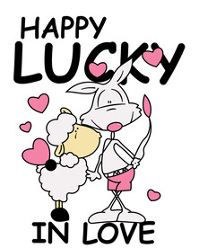 数码英文爱心卡通