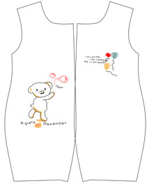 数码卡通熊娃娃裁片