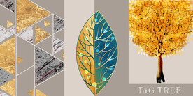 轻奢装饰画 叶子 树