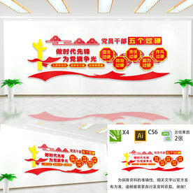 五个过硬文化墙