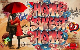 欧美风街头涂鸦餐饮酒吧背景墙