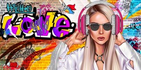 欧美风街头涂鸦餐饮酒吧背景墙