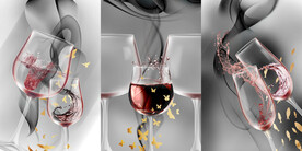 轻奢装饰画 梦幻弧线 红酒杯