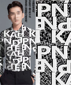 数码印花 男装潮牌几何字母大牌