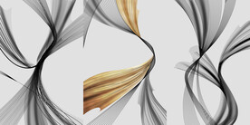 轻奢装饰画 抽象弧线 三联画