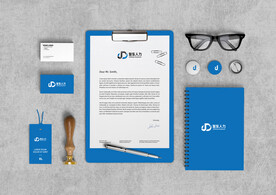 企业vi整体蓝色样机设计