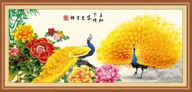 孔雀牡丹图