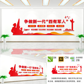 四有军人文化墙