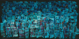 轻奢装饰画 抽象蓝色方块