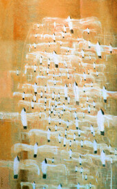 轻奢装饰画 金色油画 飞鸟