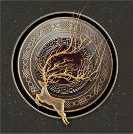 新中式水晶麋鹿玄关装饰画