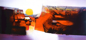 轻奢装饰画 抽象山水画 油画