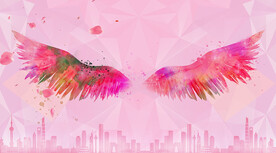 网红翅膀背景墙