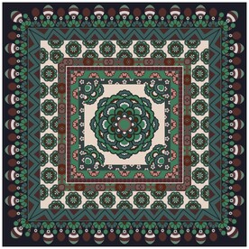 敦煌莫高窟壁画叶形瓣莲花纹藻井