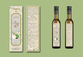 山茶油瓶贴设计山茶油艺术字设计