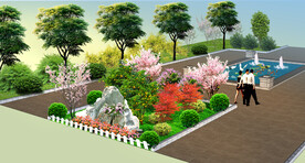 小区公园入口景观绿化
