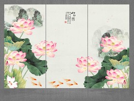 荷花背景墙