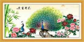 孔雀牡丹图