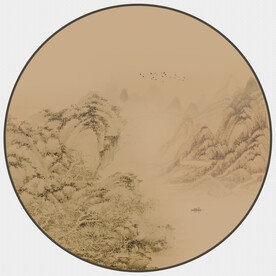 圆形山水画