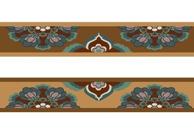 半边花图案花边画框