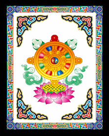 藏式风格八宝图展板