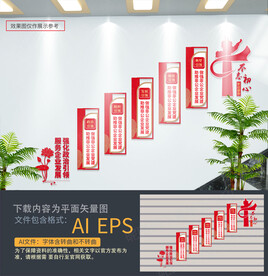 非公企业党建楼梯文化墙