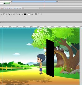 人物穿越场景的骨骼动画