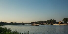 泗阳港日转夜延时摄影