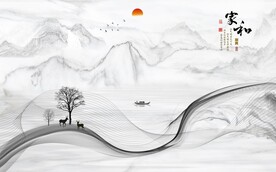 新中式背景墙图片