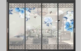 高清分层透明底推拉门打印图