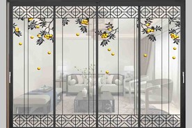 高清分层透明底推拉门打印图