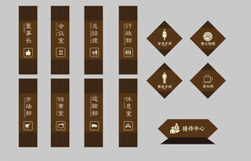 中式竖版办公室门牌