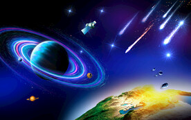 梦幻星空儿童房背景墙