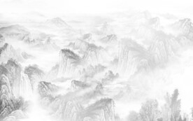 水墨山水画背景墙