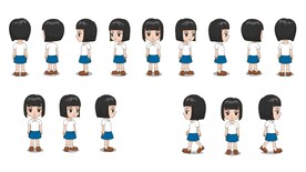 人物素材小女孩学生