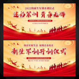 新生军训展板图片