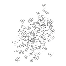 黑白花卉线稿