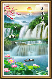 竖幅山水画