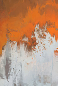 橙色轻奢手绘抽象油画装饰画
