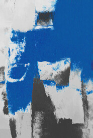 蓝色轻奢手绘抽象油画装饰画