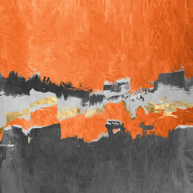 抽象几何色块划痕拼接油画玄关