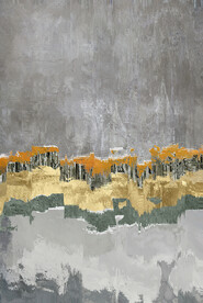 抽象几何色块划痕拼接油画玄关