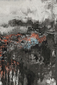 抽象几何色块划痕拼接油画玄关